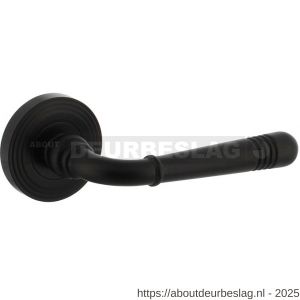 Intersteel Living 1725 deurkruk Helena op rozet verdekt met rillen diameter 55x10 mm met nokken zwart - R26011025 - afbeelding 1