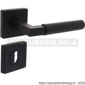 Intersteel 1741 deurkruk Baustil op rozet verdekt 55x55x10 mm met nokken en sleutelrozetten zwart - R26010269 - afbeelding 1