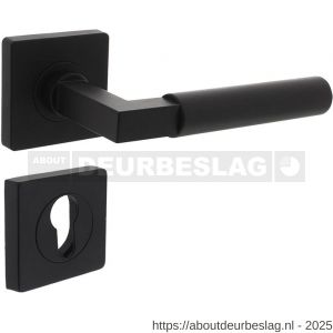 Intersteel 1741 deurkruk Baustil op rozet verdekt 55x55x10 mm met nokken en cilinderrozetten zwart - R26010270 - afbeelding 1
