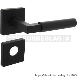 Intersteel 1741 deurkruk Baustil op rozet verdekt 55x55x10 mm met nokken en rondcilinderrozetten zwart - R26010271 - afbeelding 1