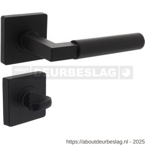 Intersteel 1741 deurkruk Baustil op rozet verdekt 55x55x10 mm met nokken en WC-sluiting met stift 7x7 mm zwart - R26010272 - afbeelding 1