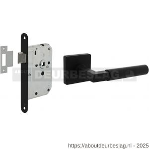 Intersteel Living 1741 set loopslot zwart met deurkruk Baustil op rozet 55x55 mm zwart - R26011053 - afbeelding 1