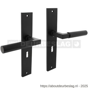 Intersteel Living 1742 deurkruk Baustil op schild rechthoekig 245x45 mm sleutelgat 56 mm zwart - R26010276 - afbeelding 1