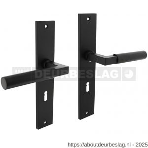 Intersteel 1742 deurkruk Baustil op schild rechthoekig 245x45 mm sleutelgat 72 mm zwart - R26010277 - afbeelding 1