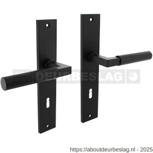 Intersteel 1742 deurkruk Baustil op schild rechthoekig 245x45 mm sleutelgat 78 mm zwart - R26010278 - afbeelding 1
