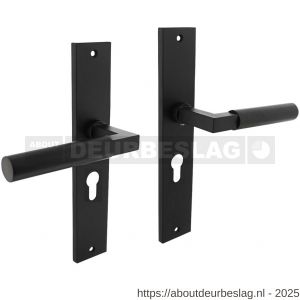 Intersteel Living 1742 deurkruk Baustil op schild rechthoekig 245x45 mm profielcilindergat 55 mm zwart - R26010279 - afbeelding 1