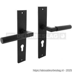 Intersteel Living 1742 deurkruk Baustil op schild rechthoekig 245x45 mm profielcilindergat 72 mm zwart - R26010280 - afbeelding 1