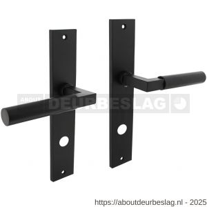 Intersteel 1742 deurkruk Baustil op schild rechthoekig 245x45 mm rondcilindergat 78 mm zwart - R26010282 - afbeelding 1