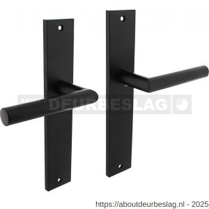 Intersteel Living 1743 deurkruk Bastian op schild rechthoekig 245x45 mm blind zwart - R26010287 - afbeelding 1