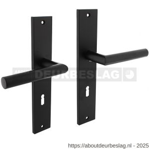 Intersteel 1743 deurkruk Bastian op schild rechthoekig 245x45 mm sleutelgat 72 mm zwart - R26010290 - afbeelding 1