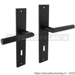 Intersteel 1743 deurkruk Bastian op schild rechthoekig 245x45 mm sleutelgat 78 mm zwart - R26010291 - afbeelding 1