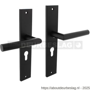 Intersteel Living 1743 deurkruk Bastian op schild rechthoekig 245x45 mm profielcilindergat 55 mm zwart - R26010292 - afbeelding 1