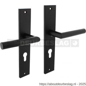 Intersteel Living 1743 deurkruk Bastian op schild rechthoekig 245x45 mm profielcilindergat 72 mm zwart - R26010293 - afbeelding 1