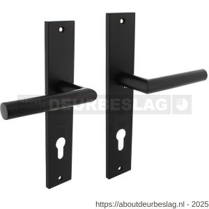 Intersteel 1743 deurkruk Bastian op schild rechthoekig 245x45 mm profielcilindergat 78 mm zwart - R26010294 - afbeelding 1