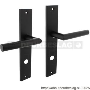 Intersteel 1743 deurkruk Bastian op schild rechthoekig 245x45 mm rondcilindergat 78 mm zwart - R26010295 - afbeelding 1