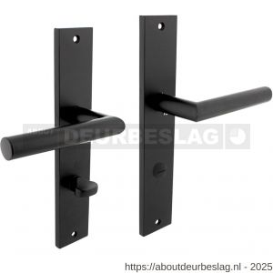 Intersteel 1743 deurkruk Bastian op schild rechthoekig 245x45 mm WC 78/7 mm zwart - R26010298 - afbeelding 1