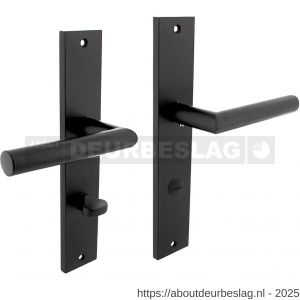 Intersteel 1743 deurkruk Bastian op schild rechthoekig 245x45 mm WC 78/8 mm zwart - R26010299 - afbeelding 1