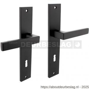 Intersteel 1744 deurkruk Hera op schild rechthoekig 245x45 mm sleutelgat 78 mm zwart - R26010304 - afbeelding 1