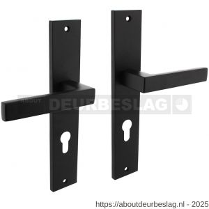 Intersteel Living 1744 deurkruk Hera op schild rechthoekig 245x45 mm profielcilindergat 72 mm zwart - R26010306 - afbeelding 1