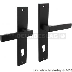 Intersteel 1744 deurkruk Hera op schild rechthoekig 245x45 mm profielcilindergat 78 mm zwart - R26010307 - afbeelding 1