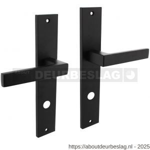 Intersteel 1744 deurkruk Hera op schild rechthoekig 245x45 mm rondcilindergat 78 mm zwart - R26010308 - afbeelding 1