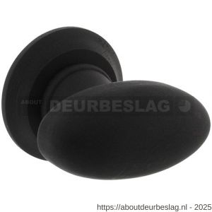 Intersteel Living 1847 knopkruk ovaal glad met ronde rozet beukenhout zwart - R26009921 - afbeelding 1