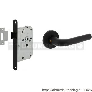 Intersteel Living 2100 deurkrukset bestaand uit loopslot voorplaat zwart met deurkrukgarnituur Eucla met rozet zwart - R26009431 - afbeelding 1