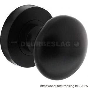 Intersteel Living 2126 knop vast op ronde rozet met nokken en stift mat zwart - R26008260 - afbeelding 1