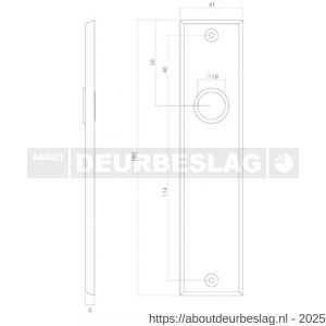 Intersteel 2568 kortschild rechthoekig 181x41x7 mm blind mat zwart - R26006762 - afbeelding 2