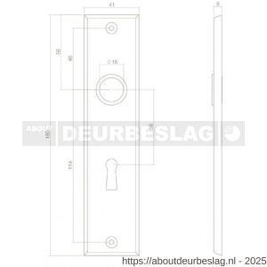 Intersteel 2568 kortschild rechthoekig 181x41x7 mm sleutelgat 56 mm zwart - R26006763 - afbeelding 2