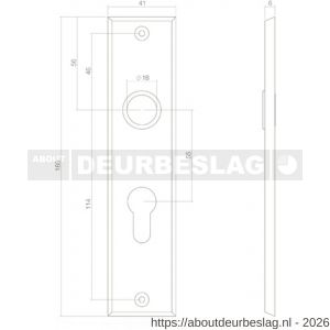 Intersteel 2568 kortschild rechthoekig 181x41x7 mm profielcilindergat 55 mm zwart - R26006765 - afbeelding 2