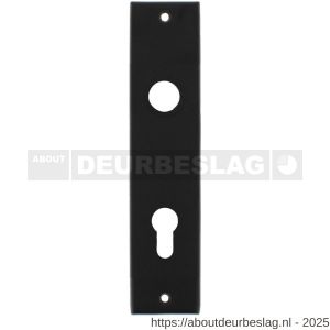 Intersteel 2568 kortschild rechthoekig 181x41x7 mm profielcilindergat 72 mm zwart - R26006766 - afbeelding 1