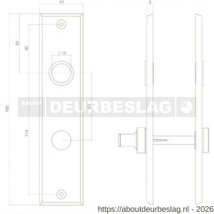 Intersteel 2568 kortschild rechthoekig 181x41x7 mm WC63/8 mm mat zwart - R26006769 - afbeelding 2