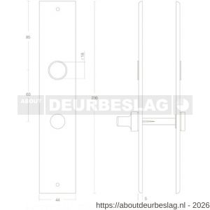 Intersteel 2577 langschild rechthoekig 236x44x6 mm WC63/8 mm mat zwart - R26006779 - afbeelding 2