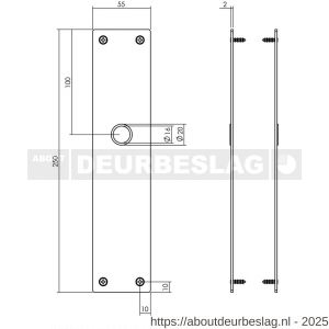 Intersteel 2688 schild renovatie rechthoekig 250x55x2 mm blind RVS mat zwart - R26008261 - afbeelding 2