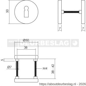 Intersteel Living 3092 sleutelrozetten verdekt diameter 50x7 mm met nokken zwart - R26011141 - afbeelding 2