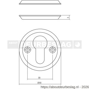 Intersteel Living 3173 cilinderrozetten diameter 50x5 mm zwart - R26011134 - afbeelding 2