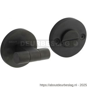 Intersteel 3175 WC-sluiting éénzijdig verdekt diameter 55x8 mm met stift 8x8mm knop op verdekte rozet PVD zwart - R26011391 - afbeelding 1