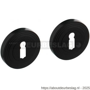 Intersteel Living 3178 sleutelrozetten verdekt met rillen diameter 55x10 mm en nokken zwart - R26011026 - afbeelding 1