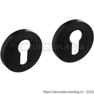 Intersteel Living 3178 cilinderrozetten verdekt met rillen diameter 55x10 mm en nokken zwart - R26011027 - afbeelding 1