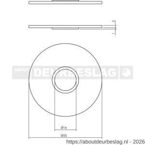 Intersteel 3403 rozetten zelfklevend diameter 55x2 mm structuur zwart - R26008267 - afbeelding 2