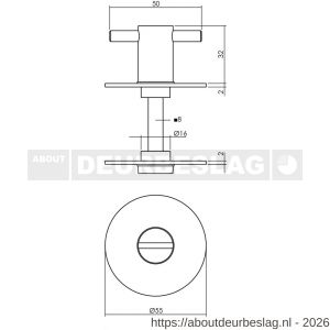 Intersteel Living 3403 WC-sluiting zelfklevend diameter 55x2 mm met stift 8x8 mm structuur zwart - R26006793 - afbeelding 2