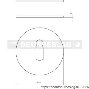 Intersteel Living 3403 sleutelrozetten zelfklevend diameter 55x2 mm structuur zwart - R26011071 - afbeelding 2