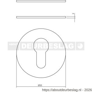 Intersteel Living 3403 cilinderrozetten zelfklevend diameter 55x2 mm structuur zwart - R26011072 - afbeelding 2