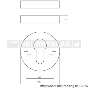 Intersteel Living 3410 cilinderrozetten verdekt diameter 53x9 mm structuur zwart - R26011076 - afbeelding 2
