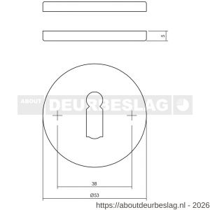 Intersteel Living 3431 sleutelrozetten verdekt diameter 53x5 mm structuur zwart - R26011093 - afbeelding 2