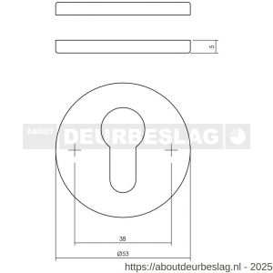 Intersteel Living 3431 cilinderrozetten verdekt diameter 53x5 mm structuur zwart - R26011094 - afbeelding 2