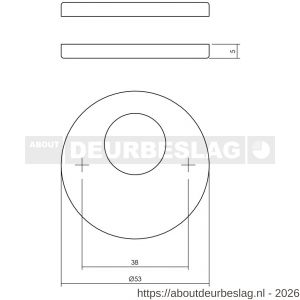 Intersteel 3431 rondcilinderrozetten verdekt diameter 53x5 mm structuur zwart - R26011353 - afbeelding 2