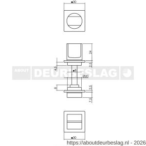 Intersteel Living 3439 WC-sluiting zelfklevend 30x30x3 mm met stift 8x8 mm structuur zwart - R26009576 - afbeelding 2