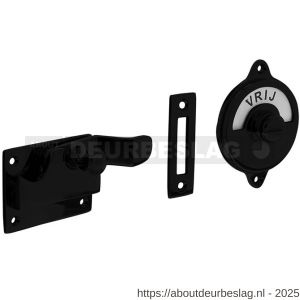 Intersteel Living 3700 WC-overslag met bocht en tekst Vrij-Bezet mat zwart - R26008284 - afbeelding 1